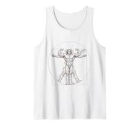 Funny Bodybuilding Vitruvian Man Muscle Weightlifting Art Tank Top