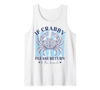 Funny Boho Beach Summer Crab If Crabby Please Return to The Tank Top