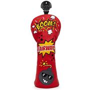 Funny BombGolf Fairway Wood Head Cover, Red Leather Golf Club Covers for Woods, Rotatable #3 4 5 7 X Fairway Headcover for Men or Women Golfer