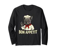 Funny Bon Appétit French Bulldog Design Long Sleeve T-Shirt
