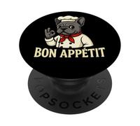 Funny Bon Appétit French Bulldog Design PopSockets Adhesive PopGrip