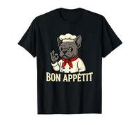 Funny Bon Appétit French Bulldog Design T-Shirt