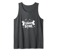 Funny Bone: Laughing Skeleton Humor for Dog Lovers Tank Top, Men, Dark Heather Grey, L