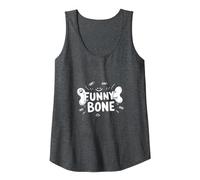 Funny Bone: Laughing Skeleton Humor for Dog Lovers Tank Top, Women, Dark Heather Grey, M