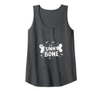Funny Bone: Laughing Skeleton Humor for Dog Lovers Tank Top, Women, Dark Heather Grey, S