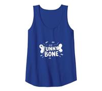 Funny Bone: Laughing Skeleton Humor for Dog Lovers Tank Top, Women, Royal Blue, XXL