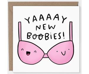 Funny Boob Job Congratulations Card - New Boobies Card
