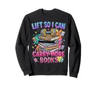 Funny Book Lover Fitness Mom Lifting Reading Humor Graphic Sweatshirt