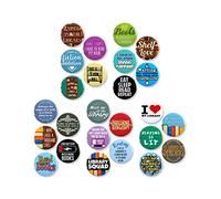 Funny Book Lover Pinback Buttons - Durable Round Metal Badge with Secure Pinback, Ideal for Bookworms, Librarians & Readers - Literary-Themed Pins for Backpacks, Gifts & Events - 1.5 Inch, (25 Pack),