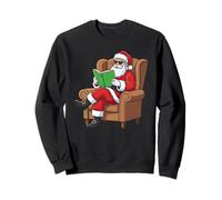 Funny Book Reader Santa Christmas Graphic Reading Sweatshirt