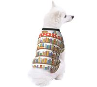 Funny Book Shelves Collection and Ladder Dog Pet Clothes - Security Printed Pet Sweaters, Coat Winter for Small Medium Large Dogs Cats, Cozy Apparel Casual Fashion Costume, Cute Pet Pullover Sweater.