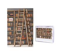 Funny Book Shelves Collection and Ladder Jigsaw Puzzle for Adults Challenging Wooden Puzzles 1000 Pieces Personalized Photo Puzzle Picture Jigsaws Custom Jigsaw Puzzles for Birthday