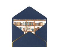 Funny Book Shelves Collection And Ladder Print Advanced Feeling Blank Greeting Cards Pearl Paper Envelopes Anniversary Cards Thank You Cards,Wedding Wishes Birthday Thanksgiving Christmas Card.