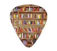 Funny Book Shelves Collection And Ladder Printed Custom Guitar Pick,12 Pieces Guitar Pick In A Box,The Pick Makes Guitar Sound Clear, Ukulele, Electric Guitar, Acoustic Guitar, Bass (0.46 0.71 0.96mm)