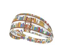 Funny Book Shelves Collection And Ladder Printing Double-Sided,Unisex Elastic Sports Headband,Ideal As A Gift For Sports-Loving Friends,Family