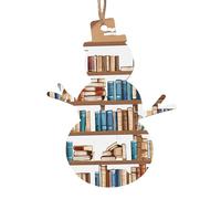 Funny Book Shelves Collection -Print Handcrafted Wooden Christmas Ornaments - Double-Sided Printed Hanging Decor For Tree Home Gifts. 2PCS