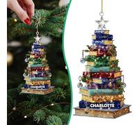 Funny Book Stack Christmas Ornaments - Colorful Book-Themed Decoration for Christmas Tree, Adorable Hanging Decorations for Xmas Tree, Car Rearview, Bag Charm, Mantel, Readers Gifts
