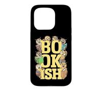 Funny Bookish Owl Book Lover Owls Bibliophile Typography Case for iPhone 15 Pro