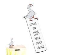 Funny Bookmark, Cute Silly Goose Book Marks for Reading Women Teen, Book Accessories Book Marker, Christmas Birthday Back to School Supplies Gifts for Teachers Students Librarians Book Lovers Bookish