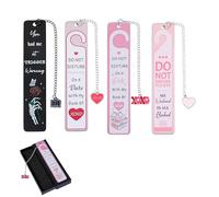 Funny Bookmark for Women Gift Set - Witty Metal Markers for Spicy Novel Readers - Perfect Gift for Adults & Besties (4PCS)