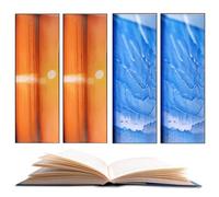 Funny Bookmarks - 4 Pcs Film Shape Page Holders | Sea Theme Suncatcher Translucent Acrylic Fun Bookmarks for Kids, Women, Men, Journal, Planner, Notebook Students, Teens, Reading