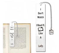 Funny Bookmarks with Pendant,I Don't Watch I Read it Like a Lady Bookmark Gifts,Pendant Book-Mark Gift,Me-tal Book-Mark G-ift,Reading G-ifts for Book Lover,Book Marker with Tassels,Book-Marks Present