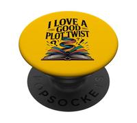 FUNNY BOOKS I LOVE A GOOD PLOT TWIST PopSockets Adhesive PopGrip
