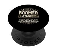 Funny Boomer Playground Retro Welcome To Boomer Playground PopSockets Adhesive PopGrip