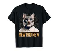Funny Bootleg Mewing Cat Looksmaxxing Meme Mew Bro Mew T-Shirt