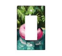 Funny Border Collie Dog Decorative Switch Cover 1 Gang Single Rocker, Summer Oil Painting Chien Wall Plate Cover, Standard Size, Puppy Electrical Faceplate for Bedroom Living Room Decor