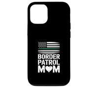 Funny Border Patrol Mom Saying American Flag Heart Case for iPhone 12/12 Pro