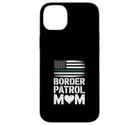 Funny Border Patrol Mom Saying American Flag Heart Case for iPhone 14 Plus