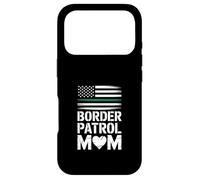 Funny Border Patrol Mom Saying American Flag Heart Case for iPhone 17 Pro