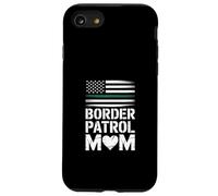 Funny Border Patrol Mom Saying American Flag Heart Case for iPhone SE (2020) / 7/8