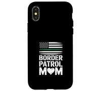 Funny Border Patrol Mom Saying American Flag Heart Case for iPhone X/XS
