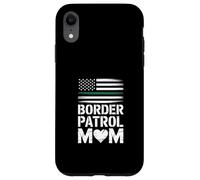 Funny Border Patrol Mom Saying American Flag Heart Case for iPhone XR