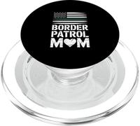 Funny Border Patrol Mom Saying American Flag Heart PopSockets PopGrip for MagSafe