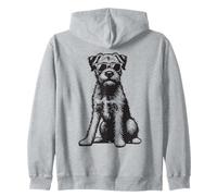 Funny Border Terrier Dog with Sunglasses Yorkie Zip Hoodie