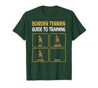 Funny Border Terrier Guide to Training Dog Obedience Trainer T-Shirt, Men, Dark Green, Small