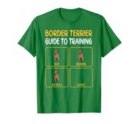 Funny Border Terrier Guide to Training Dog Obedience Trainer T-Shirt, Men, Kelly Green, 3X-Large