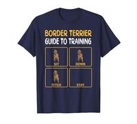Funny Border Terrier Guide to Training Dog Obedience Trainer T-Shirt, Men, Navy Blue, 4X-Large