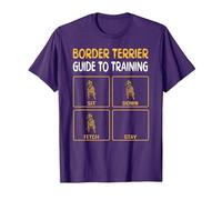 Funny Border Terrier Guide to Training Dog Obedience Trainer T-Shirt, Men, Purple, Small