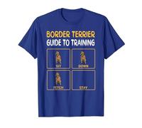 Funny Border Terrier Guide to Training Dog Obedience Trainer T-Shirt, Men, Royal Blue, Small