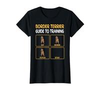 Funny Border Terrier Guide to Training Dog Obedience Trainer T-Shirt, Women, Black, Large