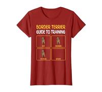 Funny Border Terrier Guide to Training Dog Obedience Trainer T-Shirt, Women, Cranberry Red, 3X-Large