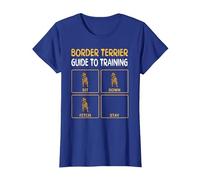 Funny Border Terrier Guide to Training Dog Obedience Trainer T-Shirt, Women, Royal Blue, X-Large