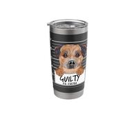 Funny Border Terrier Mugshot Guilty Dog Stainless Steel Insulated Tumbler