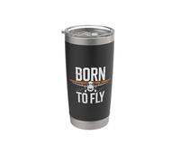 Funny Born to Fly Aviation Pilot Sarcastic Airplane Memes Stainless Steel Insulated Tumbler