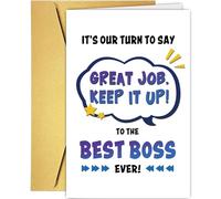 Funny Boss Day Card, Humorous Boss Thank You Card, Boss Birthday Card, Best Boss Ever Card, It's Our Turn to Say Great Job, Keep It Up