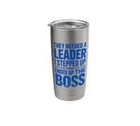 Funny Boss Humor They Needed A Leader I Stepped Up Sarcastic Stainless Steel Insulated Tumbler